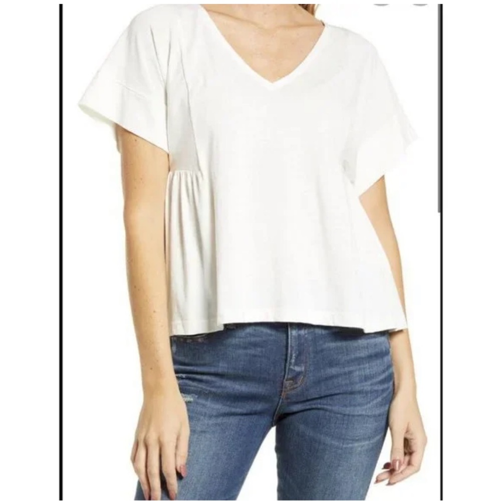 Madewell Cotton Flutter Sleeve Top